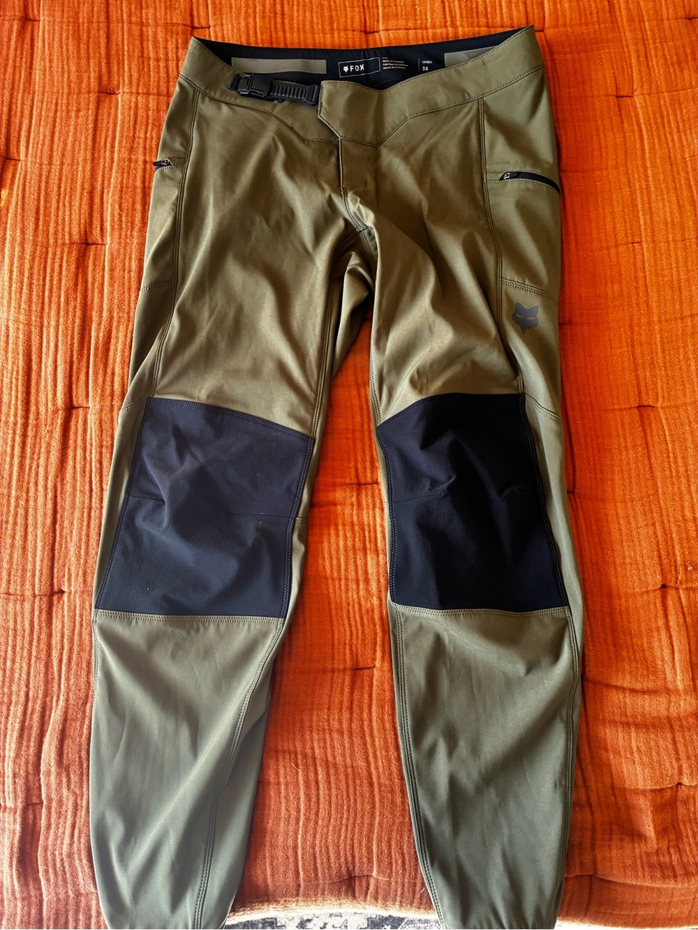 Fox Olive Green Polartec Biking Pants. 34 waist.